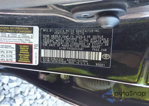 2016 Toyota Camry Xse z USA, uszkodzony, nr VIN 4T1BF1FK5GU553487